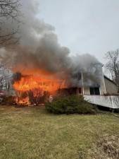 The house fire on Shaw Road in Washingtonville.