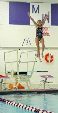 Kristin Lubeskie&#x2019;s Dive score of 282.95 captured first place for the Crusaders.