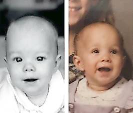 The baby nose: Jason Fitzgerald's baby picture and Tricia Hedgecock’s baby picture.