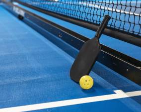 The Town of Monroe expects to open three pickleball courts at Mombasha Park in late August or early September. Photo illustration by by Mason Tuttle via www.pexels.com.