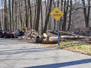 The logging operation on Quaker Road in Woodbury.