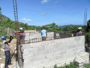 House construction in Haiti.