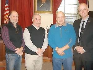 Village of Goshen Village Board: From left, Trustee Anthony Scotto, Mayor Mike Nuzzolese, Trustee Peter Smith and Trustee Daniel Henderson. Trustee Christopher Gurda was not available for the photo.