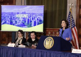 Governor Kathy Hochul makes an announcement on the FY 2025 budget.