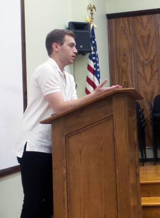 Brandon Holdridge asked the town board about loud noise coming from Camp Monroe late at night.