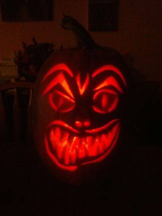 Submitted by Nicole Diaz of Monroe, N.Y. &quot;I wanted to carve a scary pumpkin this year.&quot;