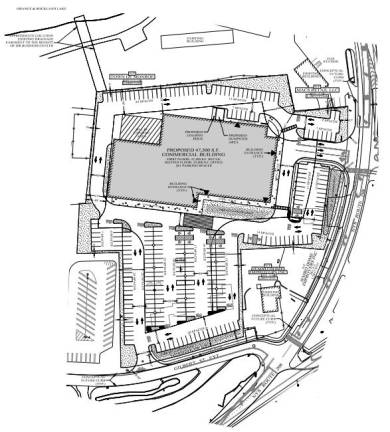 A sketch of the site plan provided to the village planning board by the 208 Business Center applicants.