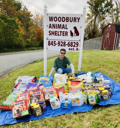David Pomerantz raised funds for treats and supplies for Woodbury Animal Shelter.