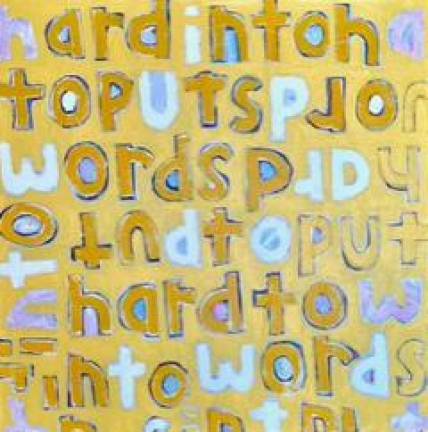 “Hard to Put into Words” by Michael Netter scrambles and obscures familiar letters/numbers to make them indecipherable.