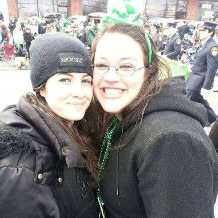 Gabrielle and Elizabeth of Monroe, N.Y. At the St Patty's day parade.