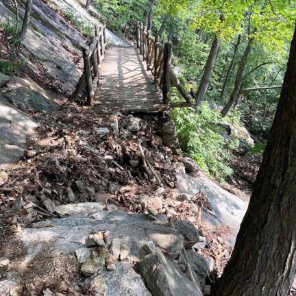 This bridge along the Appalachian Trail in Bear Mountain State Park is an example of the storm damage from the the flash floods on July 9. Provided photo.