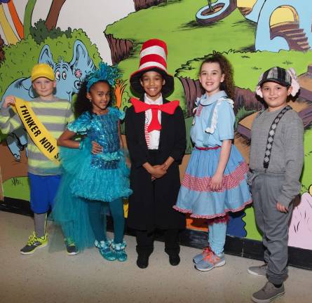 Provided photos The North Main Drama Club will present Seussical Jr. on March 3 and 4 at Central Valley Elementary School. Pictured from left to right in the cast photo are Brady Carter, Summer Arroyo, Sol Cabassa, Alicia Scali and Brandon Lexandra.
