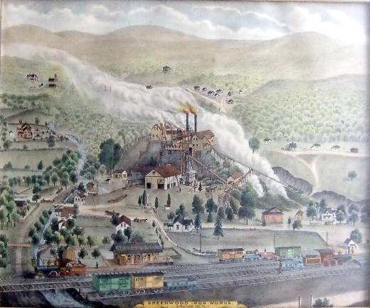 This illustration of the Greenwood Furnace in Arden comes from Beer's 1875 Atlas.