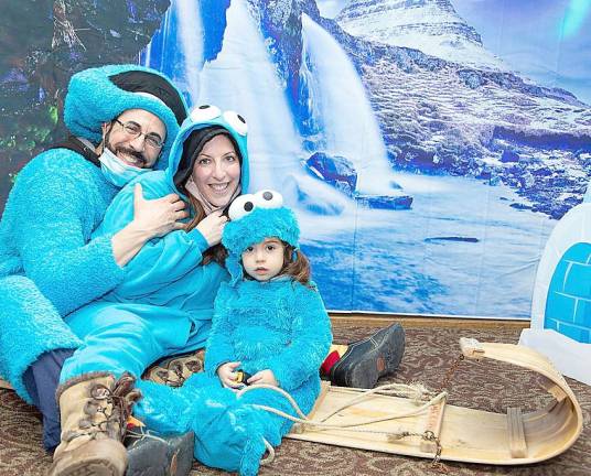 The Walker Family of Salisbury Mills take a photo at Chabad’s Purim in the Arctic.