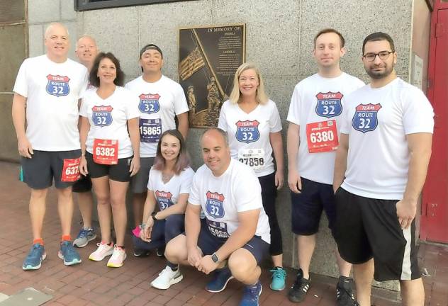Members of “TEAM ROUTE 32” are: Joe Guyt, Jim Hatch, Carol Anne Matina, Aaron Korman, Casey Berger, Tim Arone, Pam Arone, Kevin Hatch and Alex Fleischman. Provided photo.