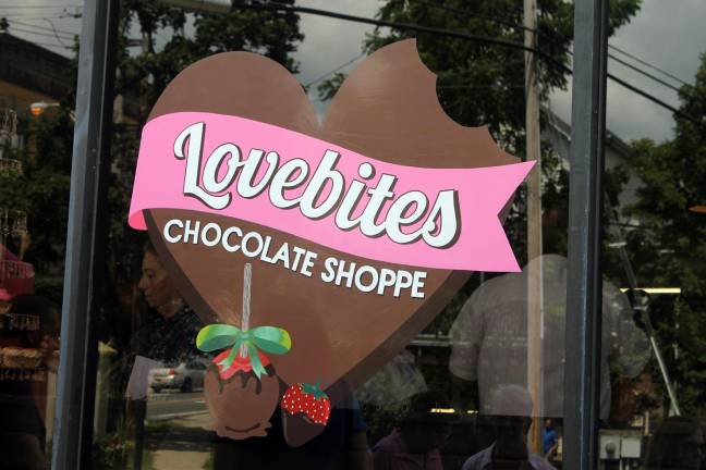 Lovebites Chocolate Shop is located at 2 Lake Street in the the Village of Monroe.