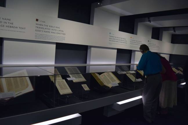 Photo by Erika Norton Featured in the new world headquarters are several museum exhibits, including a display of 75 rare Bibles dating back to the 1100&#x2019;s.