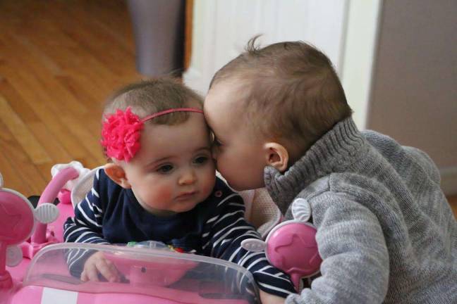 Katherine Craig of Monroe, N.Y. &quot;The sweetest little boy, Tony Luca, loves kissing his Erin Eileen!&quot;