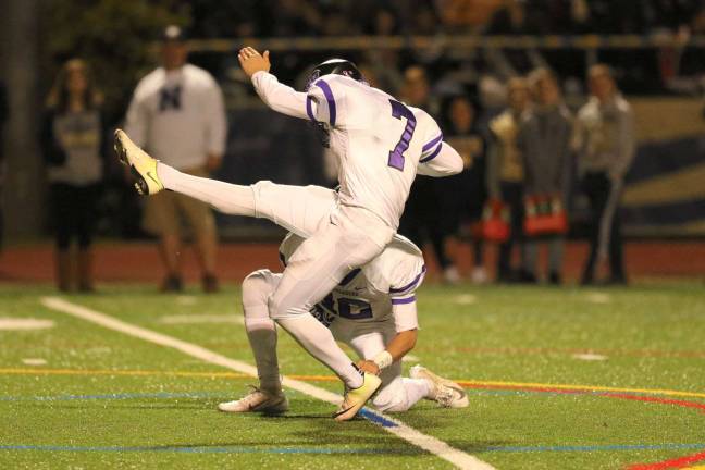 Kicker Mike Boyle hit a 40-yard field goal in the first half to put the Crusader up 10-0.