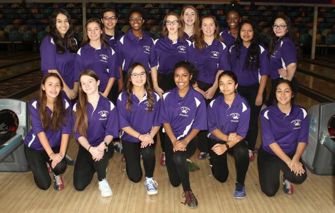 Photos by William Dimmit The Crusaders 2018-19 Girls Varsity Bowling Team: From left to right, beginning in front are Julia Viera, Samantha Larkin, Catarina Schiff, Sofia Collado, Chloe Saldanha and Nicole Riad; and top row, from left: Adrianna Lora, Gabby Krummack, Sydney Centeno, Chloe Jean, Anjolie Riverso, Quinn Guyt, Makayla Gessner, Yoko Mallory, Ana Valle and Isabella Signore.