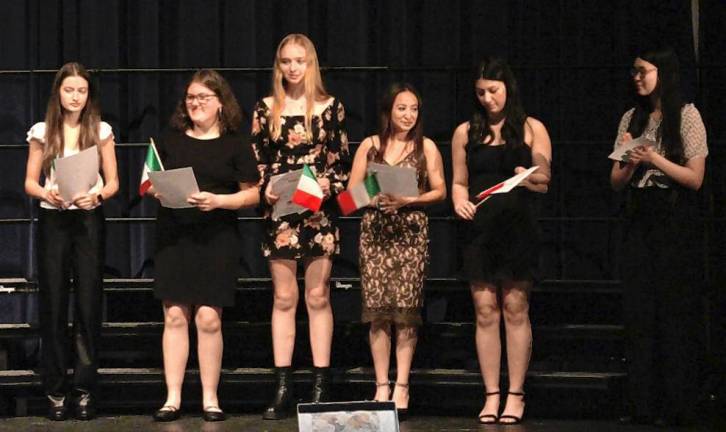 The newly inducted members of the National Italian Honor Society.