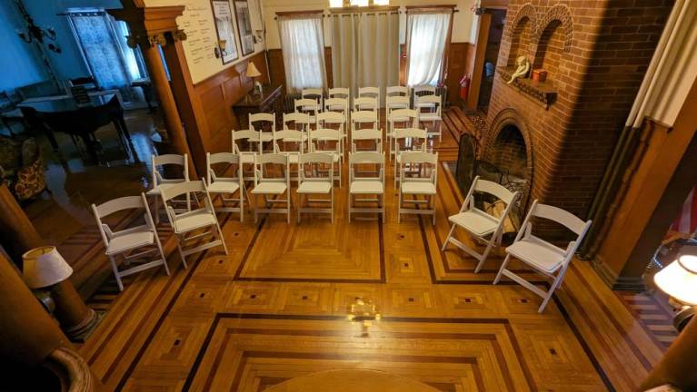 The historic home offered an intimate setting for the wedding.