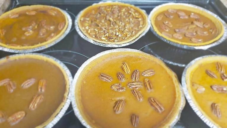 Pumpkin pies baked with love by the CTeen group at the Chabad Center in Chester.