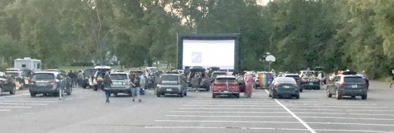 Cars are ready for the first ever drive-in drag show (Photo provided by Simone Kraus)