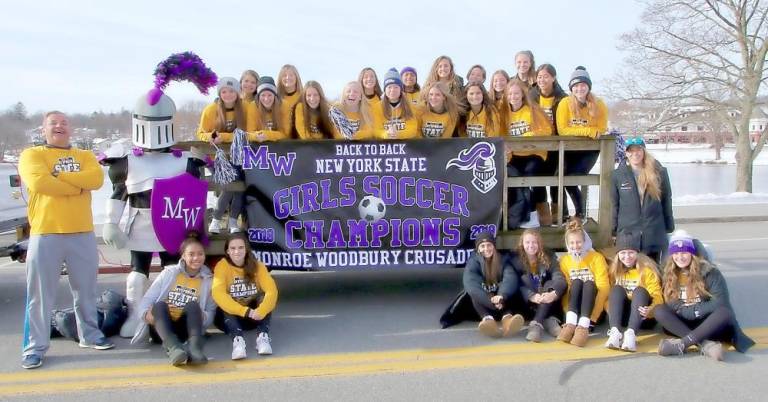 The 2019 New York State Champion Monroe-Woodbury Girls Varsity Soccer team.