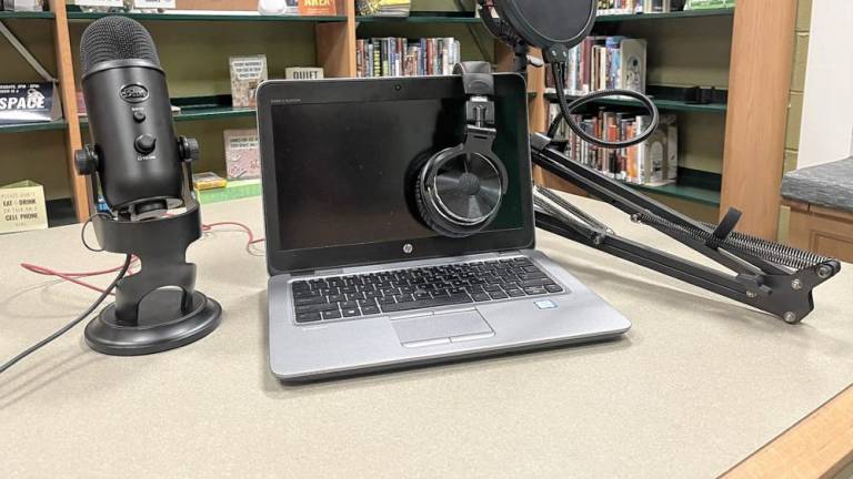 The library’s new pop-up creative studio includes a greenscreen, recording equipment, and more.