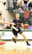 Jack Harris moves the ball against the Wizards on Saturday.