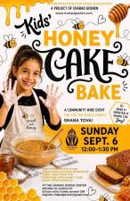 Chabad Goshen to host a Kid’s Honey Cake Bake ahead of Rosh Hashanah.