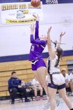 Crusader Senior Olivia Shippee played in her first game of the season and scored seven points. Photos by William Dimmit.