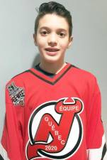 Goalie John Gazzola has been selected to represent the N.J. Junior Devils Quebec ice hockey team at the “61st Annual Tournoi International de Hockey Pee-Wee de Québec” on Feb. 14-23. John is a seventh grader at Monroe-Woodbury Middle School and a member of the NY Saints Travel Hockey Team and Monroe-Woodbury Modified Hockey Team. John is one of two goalies selected out of 26 to represent the Junior Devils at the Quebec Tournament. He will play against other teams from 20 different countries around the world. Good luck, John.