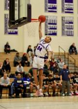 CJ Pearson, #24, scored 28 as the Crusaders took a 85-50 victory.