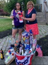 Left: Jen Bonham, of Highland Mills, winner of Raffle Basket