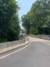 The temporary bridge on Ridge Road in Woodbury.