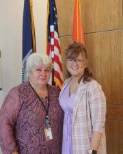 Kelly Eskew (right) and Svetlana Simeonova (left) at the County Naturalization Ceremony on Thursday, June 23.