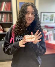 George F. Baker Junior Evangeline Ortiz took her love for donuts to the next level — literally — by creating an impressive donut totem tower sculpture. Photos provided by the Tuxedo School District.