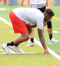 Members of the Crusaders football team begin preparations for their season.