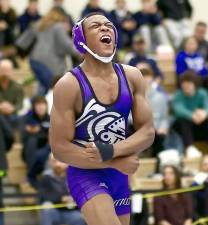 Crusader Marcus Charlot eclebrates his semi-final victory. Photos by William Dimmit.