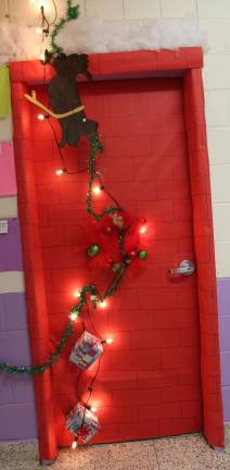 This is the first-place sleigh decorated door.