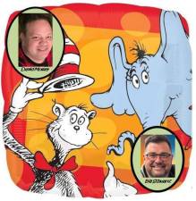 David Mossey as the Cat in the Hat and Bill Schwartz as Horton the Elephant star in the popular musical, “Seussical,” based on the many beloved stories of Dr. Seuss, at The Playhouse at Museum Village this month. Provided illustration.