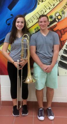 Photo provided by Carole Spendley Monroe-Woodbury High School students Angela Prictoe and Tyler Shacher were selected to perform in the New York State School Music Association All-State Conference in Rochester.