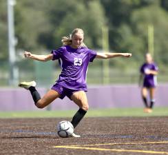 Kyra Gilligan gets off a shot against the Spartans of DePaul Catholic High School.