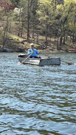 Tom Lawrence out on Walton Lake in preparation for Saturday’s clean up effort.