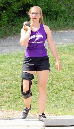 Photo by William Dimmit Rachel Campo competing last spring in the shot put. She was named Monroe-Woodbury High School's &quot;Athlete of the Week&quot; for the period ending Jan. 29.