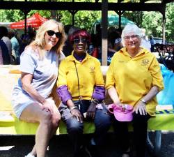 Office for the Aging Director AnnMarie Maglione with Hakimah al-Zahra and Claire Gabelmann of Warwick during Senior Health and Fitness Day on May 31, 2023.