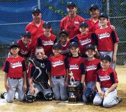 Photo provided by Shari Brooks Pictured from left to right, beginning in the first row, the champions from Tuxedo are: Jason Clarke, Aiden Iazzetti, Casey Mulvaney, Jimi Reedy, Grayson Denberg and Anthony Arone; standing are: Ian Towns, Anthony Iazzetti, Nicholas Lai, Shane Bello and Matthew Giglio; and the coaches are: AJ Iazzetti, Seth Denberg and Benny Mulvaney.