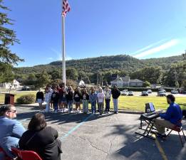 Tuxedo Union Free School District students at the George F. Baker High School during the Sept. 11 memorial service.